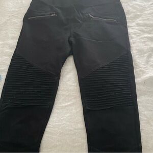 Stylish Black Moto Pants